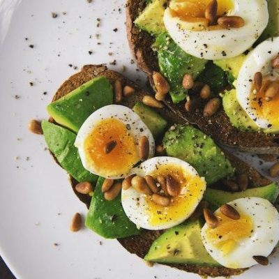 eggs and avocado on top of toast